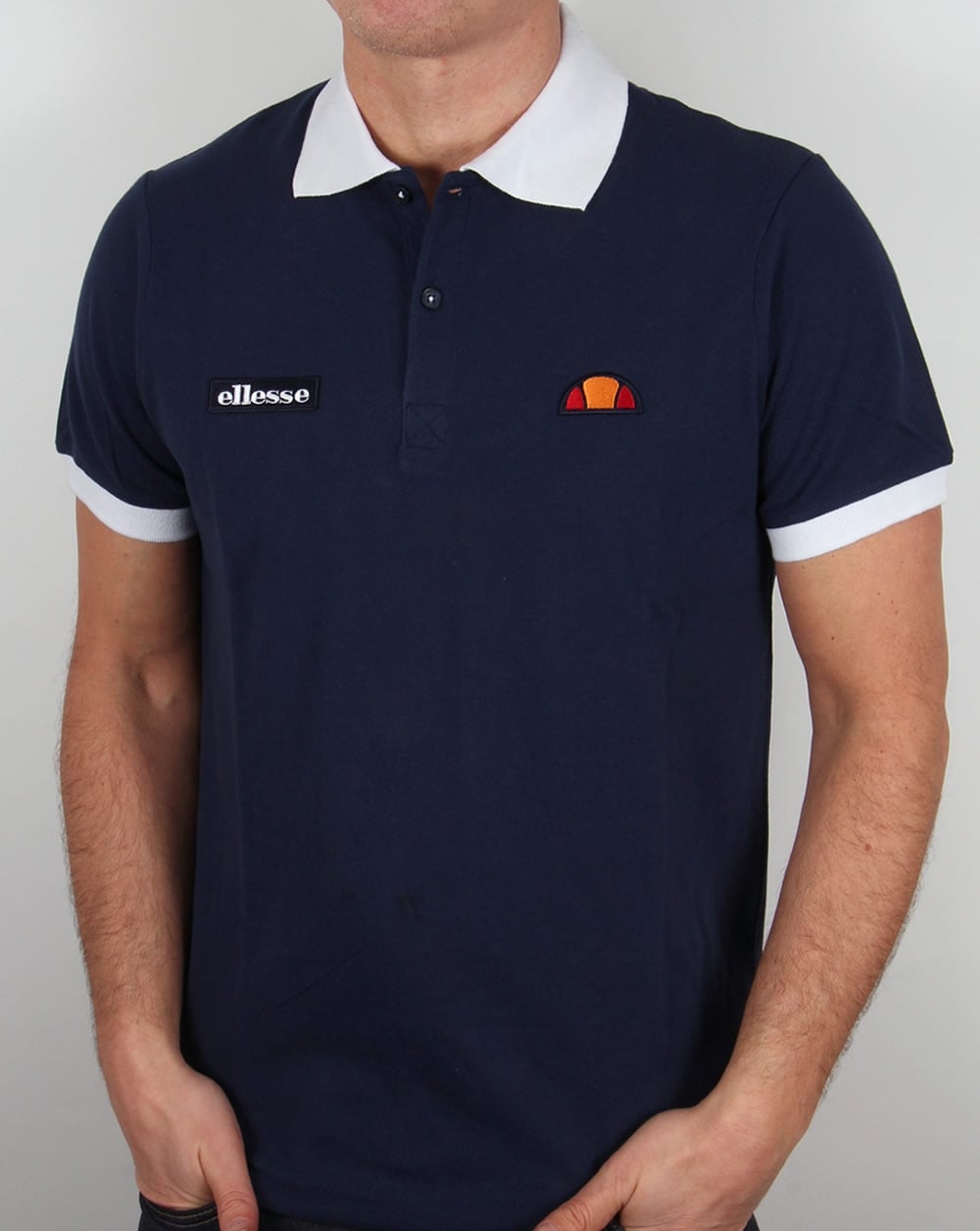 Ellesse Lessepsia Polo Shirt Navy/White
