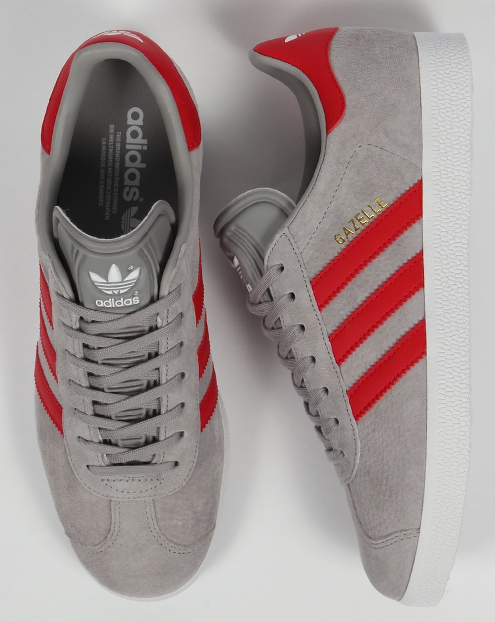 Adidas Gazelle Trainers Solid Grey/Red – 80's Casual Classics