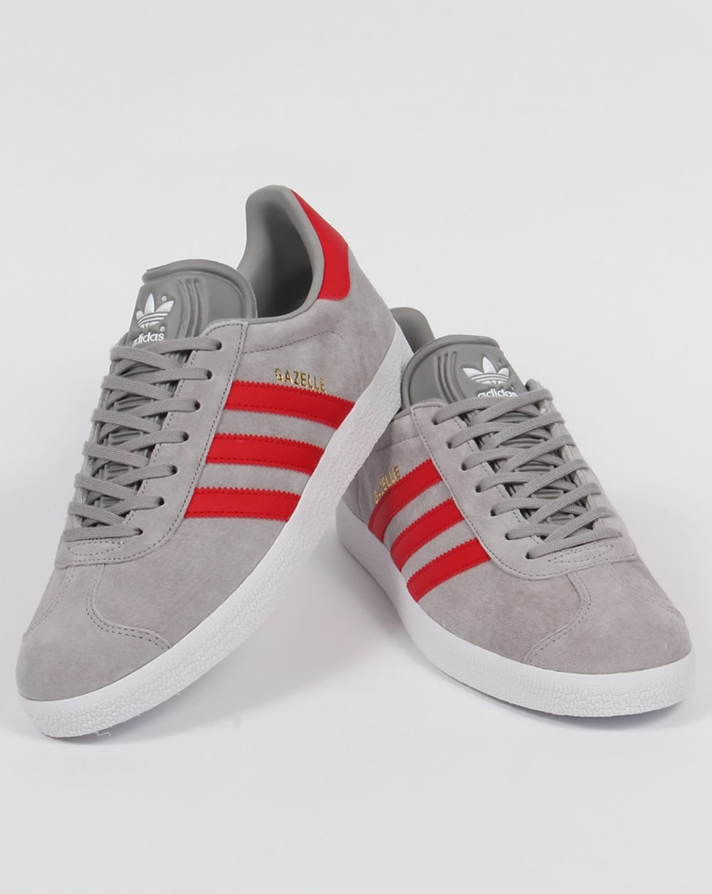 Adidas Gazelle Trainers Solid Grey/Red – 80's Casual Classics
