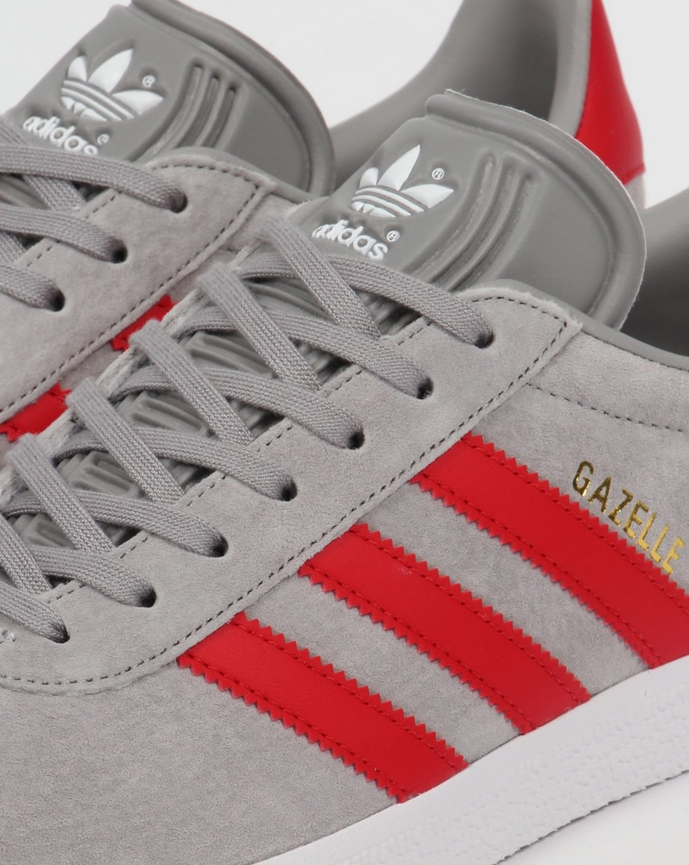 Adidas Gazelle Trainers Solid Grey/Red – 80's Casual Classics