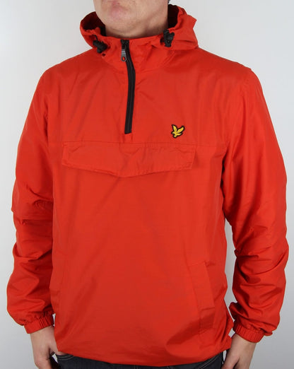 Lyle And Scott Qtr Zip Smock Jacket True Orange
