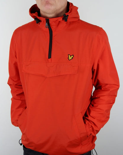 Lyle And Scott Qtr Zip Smock Jacket True Orange