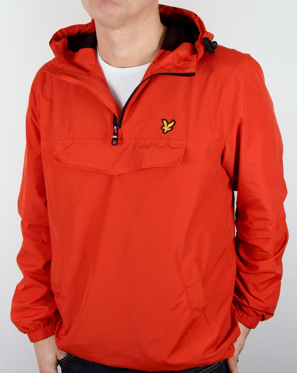 Lyle And Scott Qtr Zip Smock Jacket True Orange