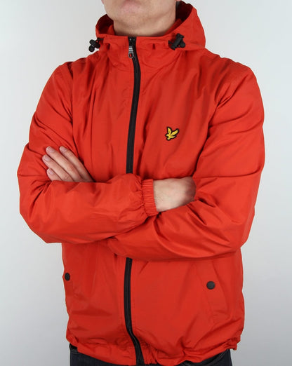 Lyle And Scott Zip Through Hooded Jacket True orange