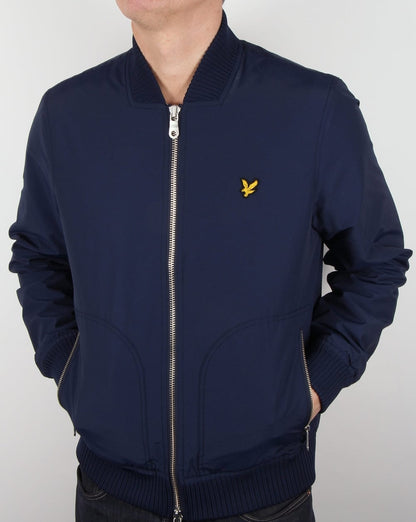 Lyle And Scott Nylon Bomber Jacket Navy