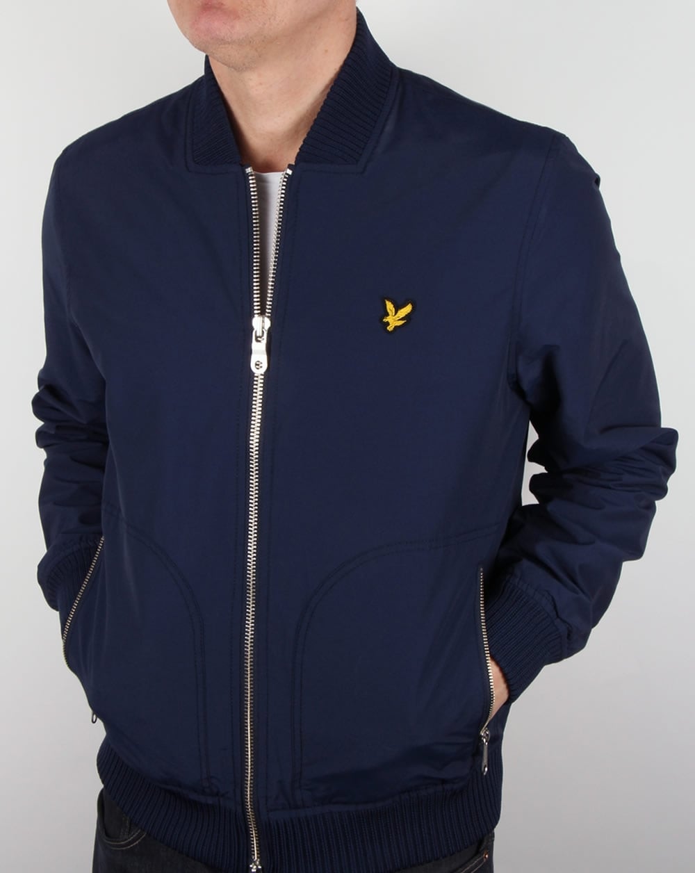 Lyle And Scott Nylon Bomber Jacket Navy