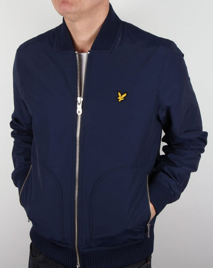 Lyle And Scott Nylon Bomber Jacket Navy