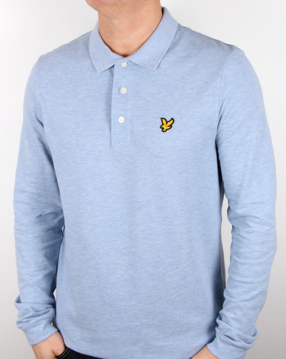 Lyle And Scott Long Sleeve Polo Shirt Blue Marl