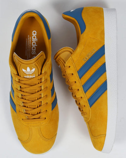 Adidas Gazelle Trainers Golden Yellow/Blue