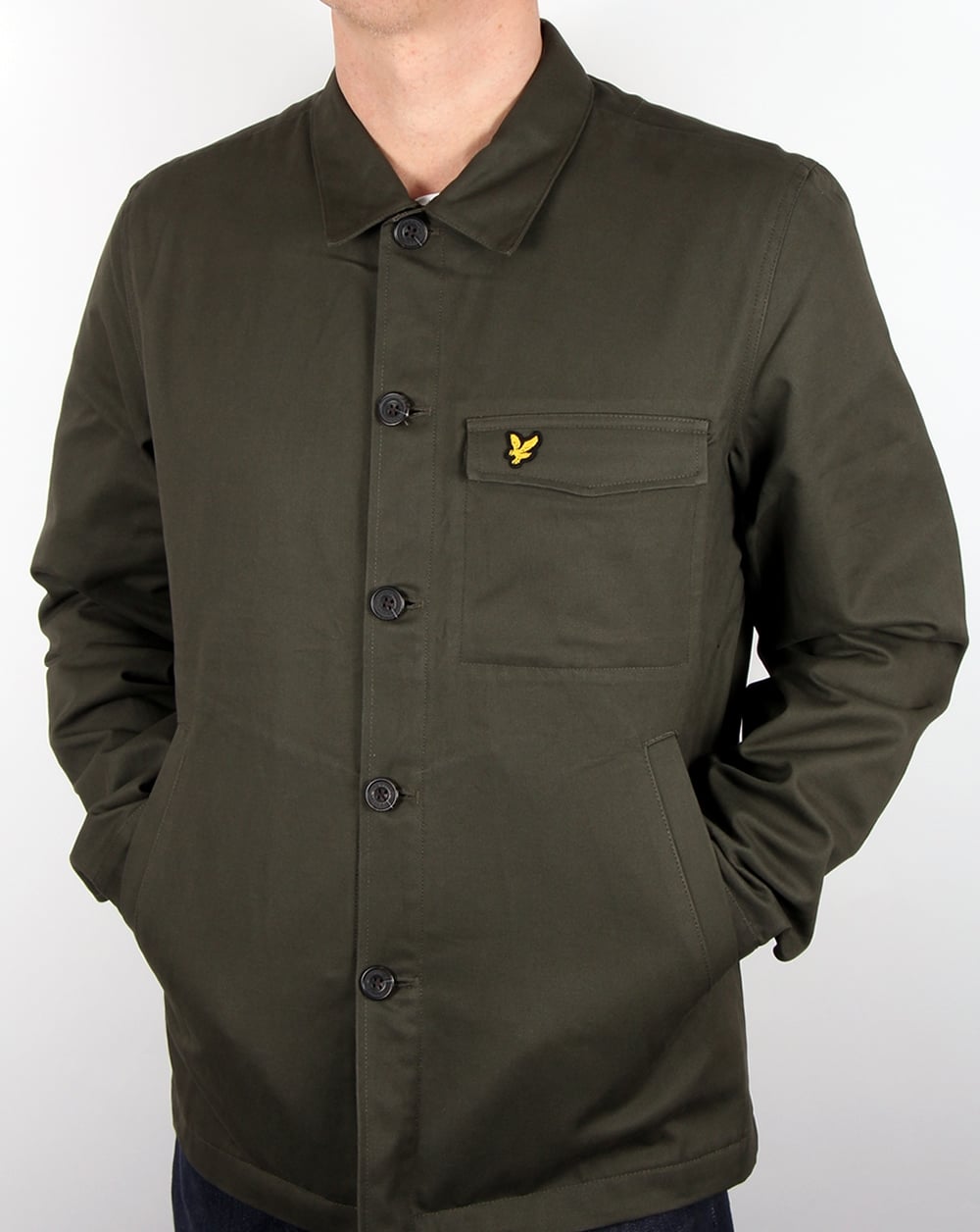 Lyle And Scott Shirt Jacket Dark Sage