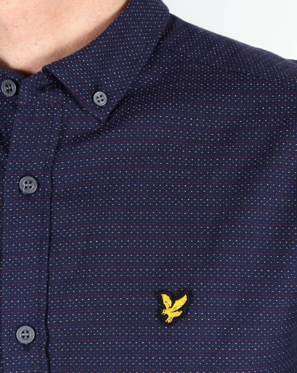 Lyle And Scott Multi Colour Running Stitch Shirt Navy