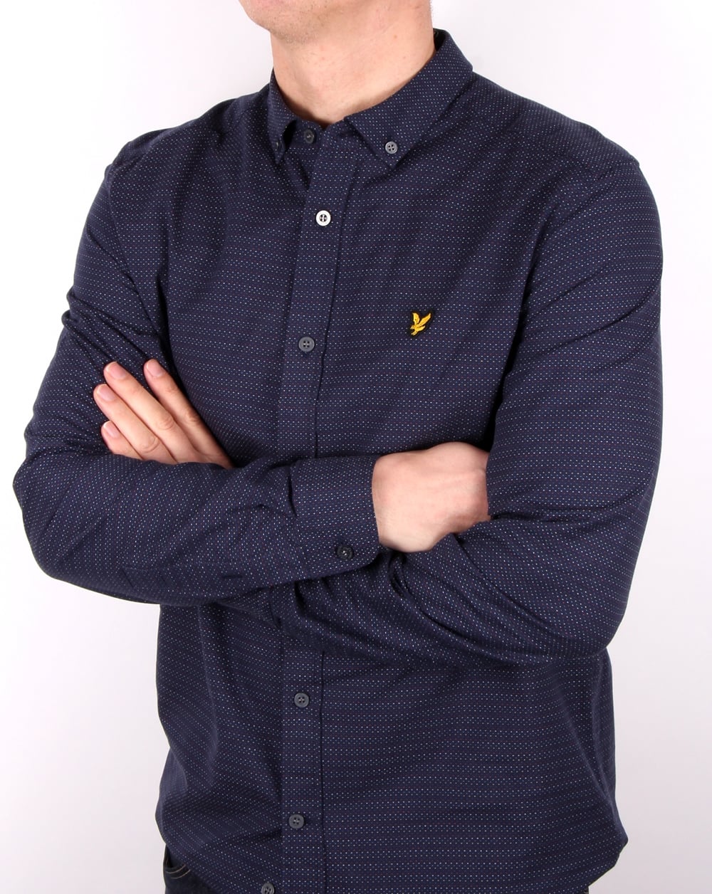 Lyle And Scott Multi Colour Running Stitch Shirt Navy