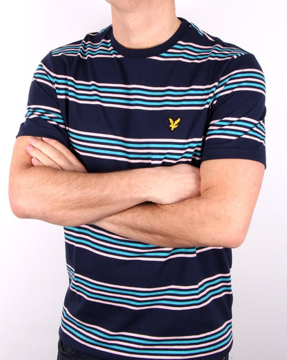 Lyle And Scott Stripe T Shirt Navy