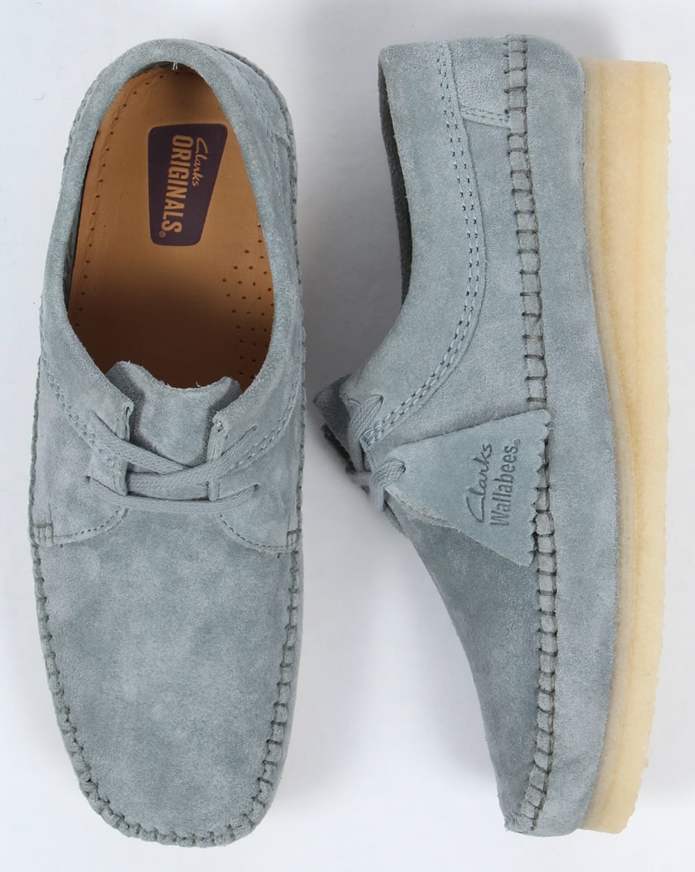 Clarks Originals Weaver Shoes Blue Grey