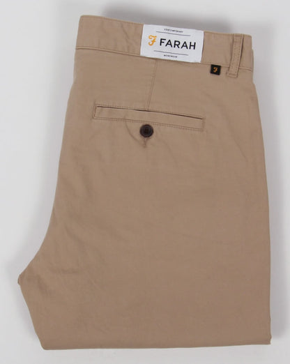 Farah Elm Chino Twill Trousers Light Sand