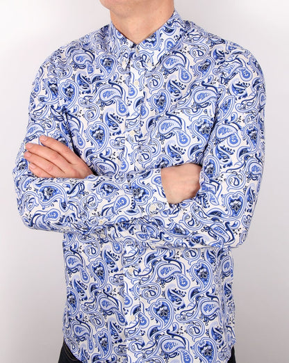 Pretty Green Caversham Paisley Shirt White