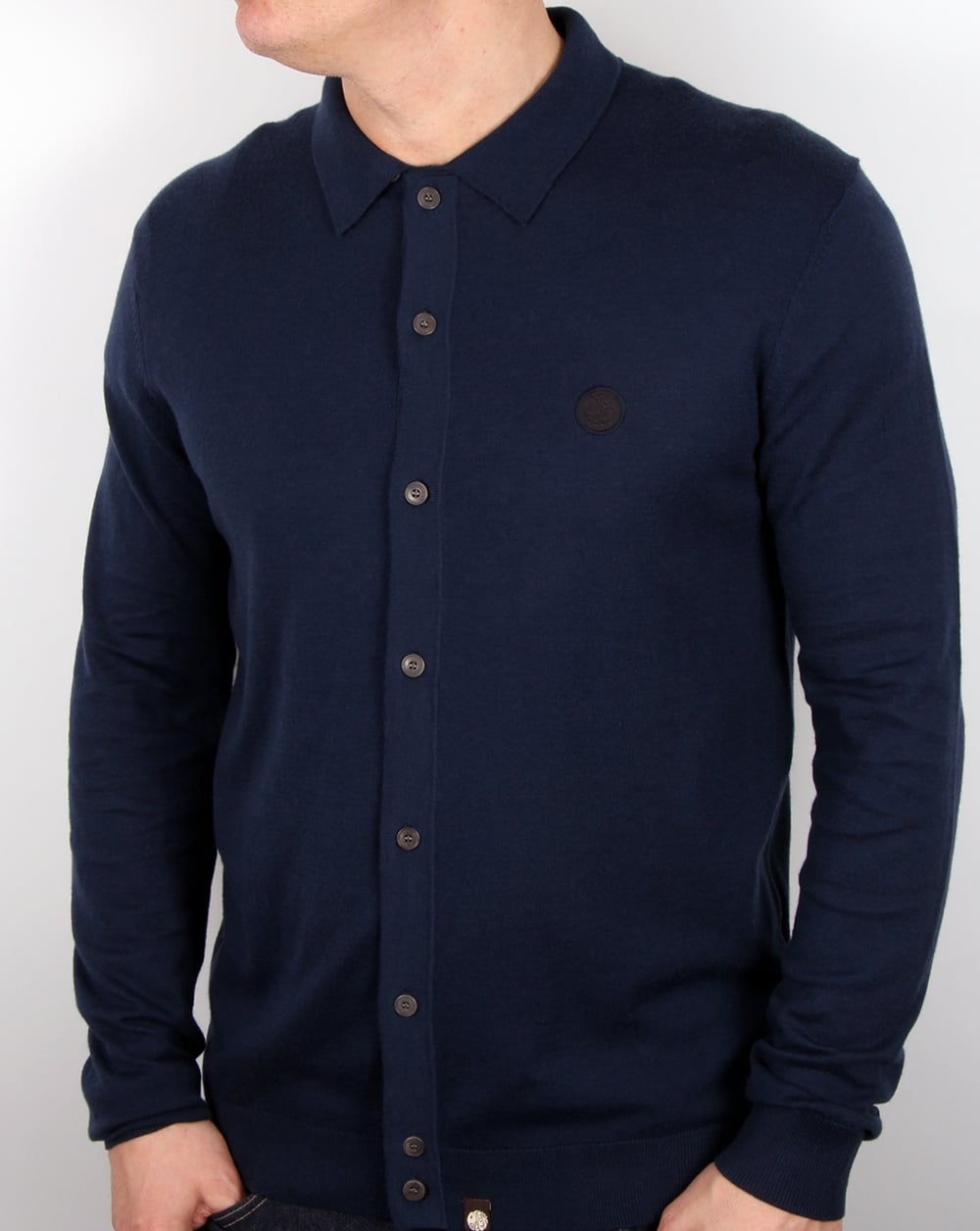 Pretty Green Mandeville Knitted Shirt Navy