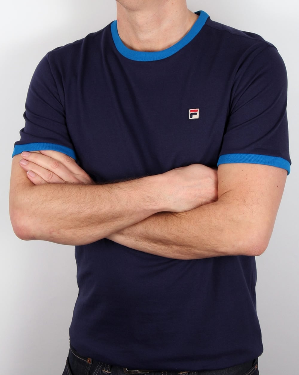 Fila Vintage Ringer T Shirt Navy/Royal