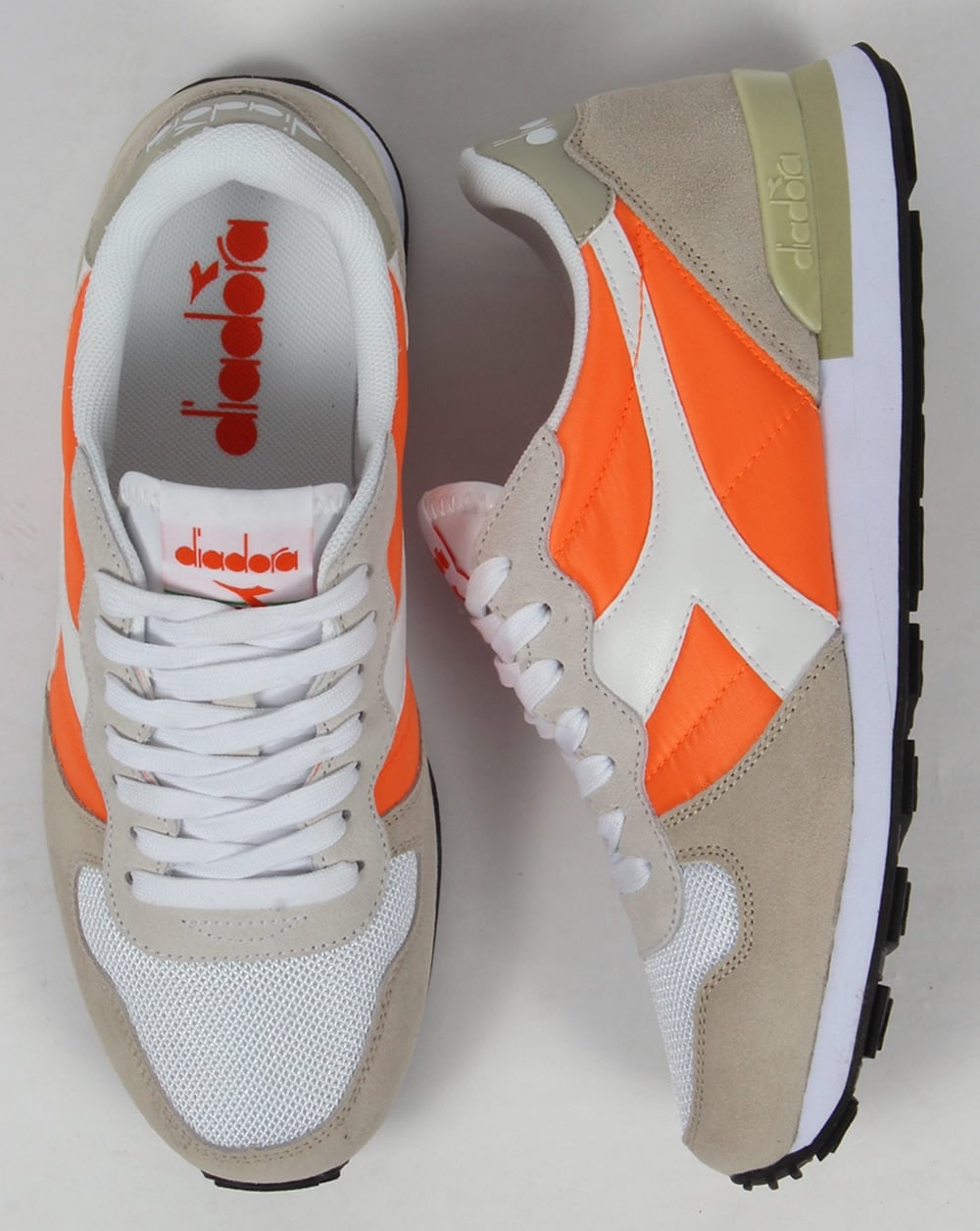 Diadora Camaro Trainers Vermillion Orange/White