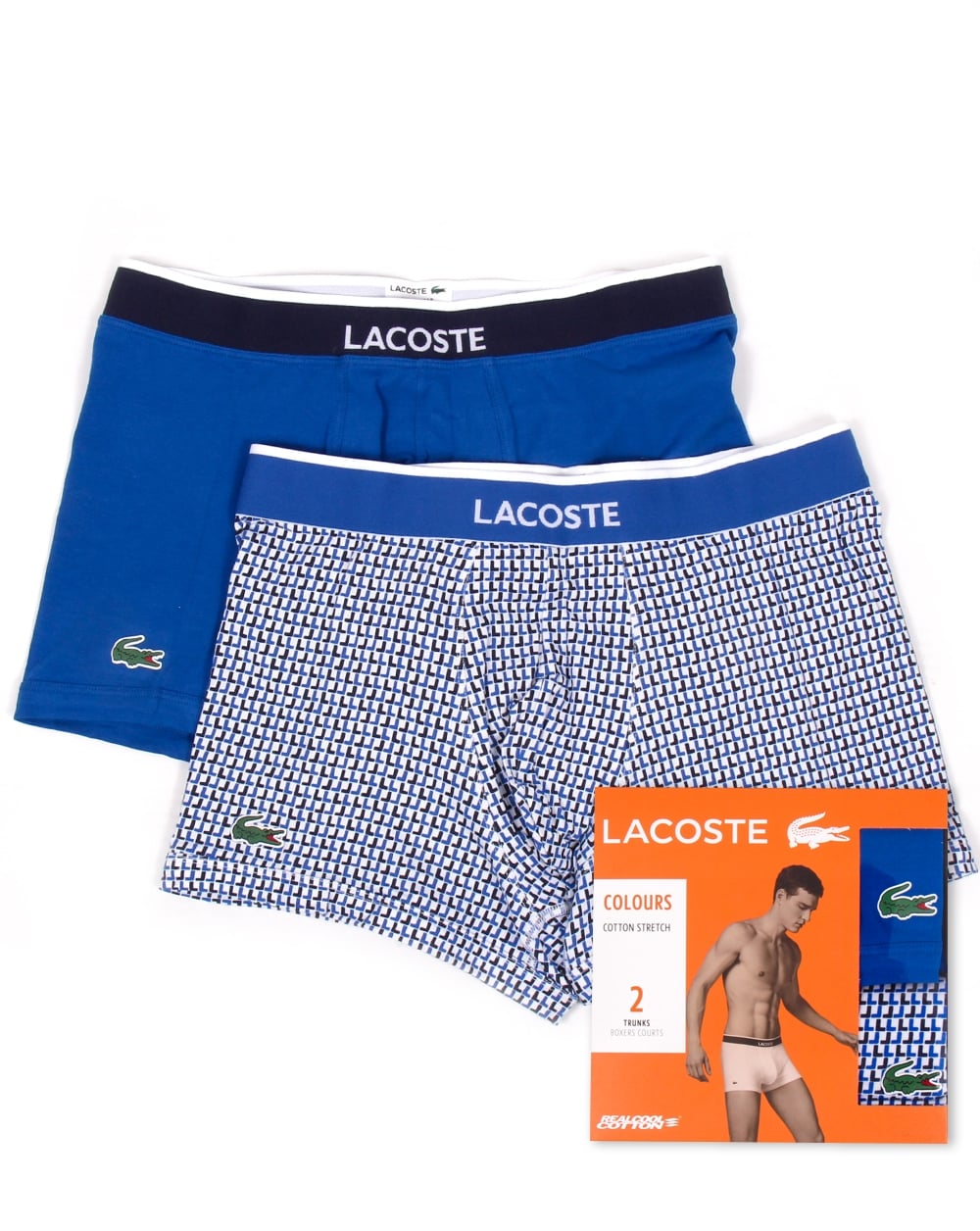 Lacoste Twin Pack Boxer Shorts Blue/Multi