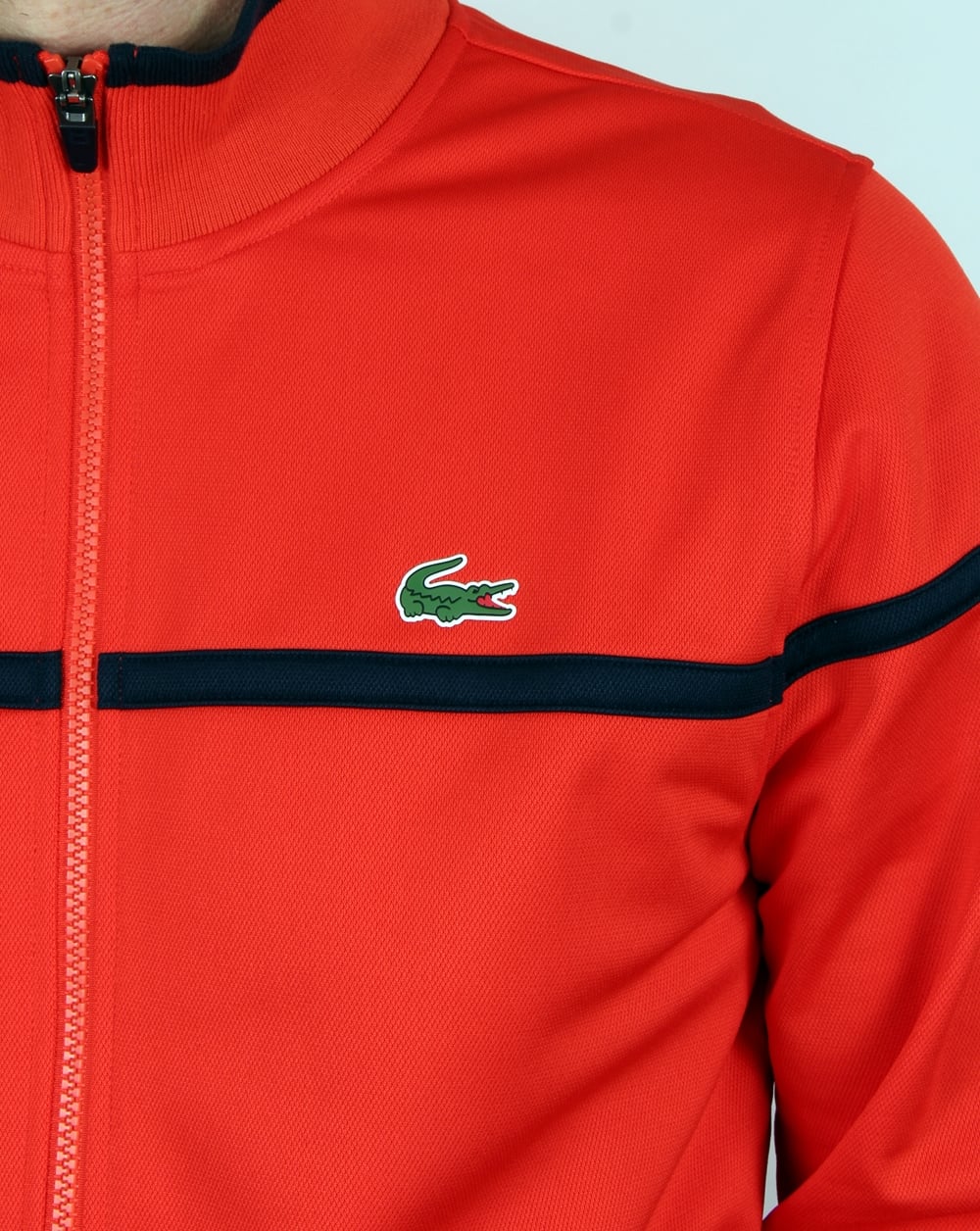 Lacoste Fine Stripe Track Top Etna Red/navy