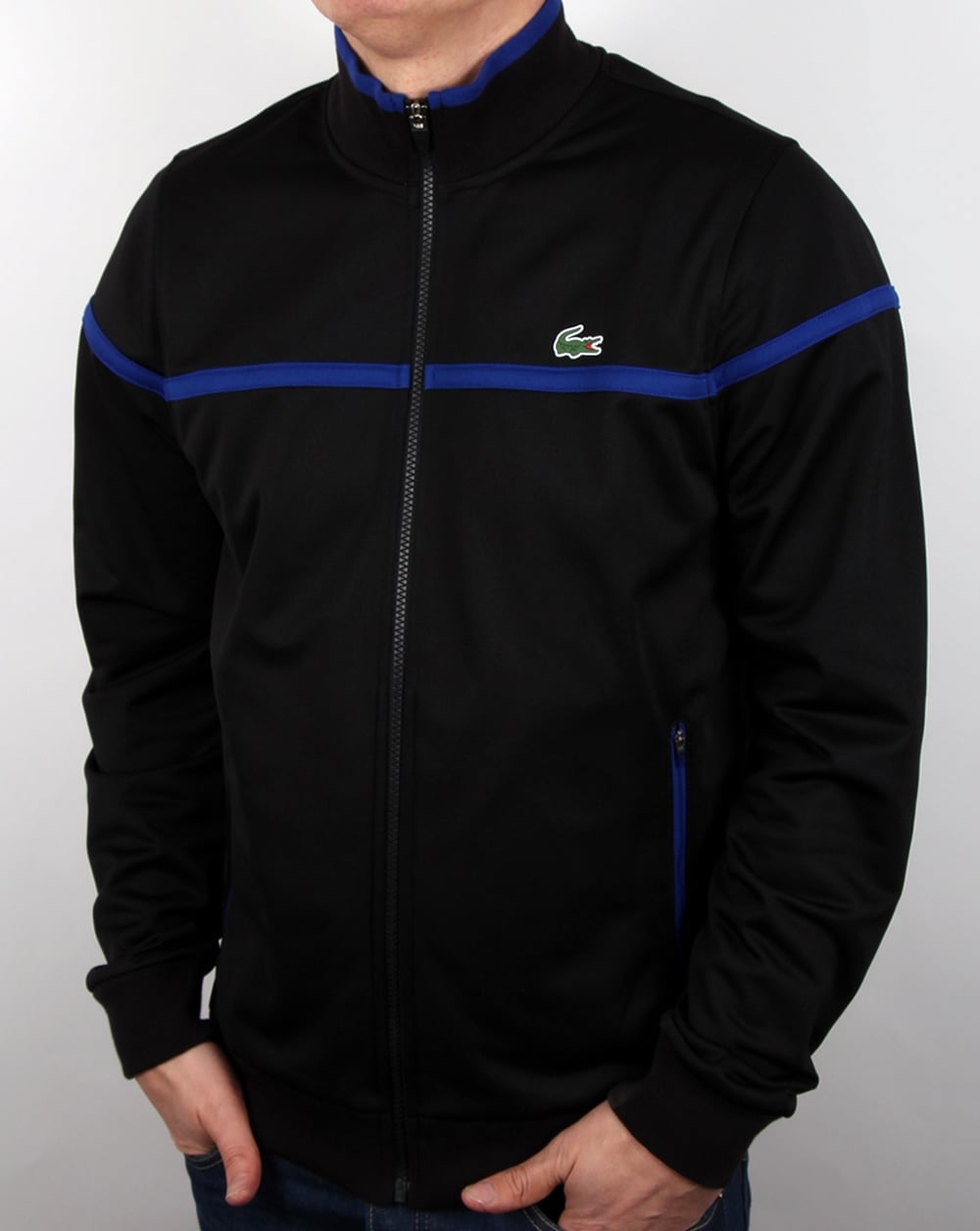 Lacoste Fine Stripe Track Top Black/french Blue