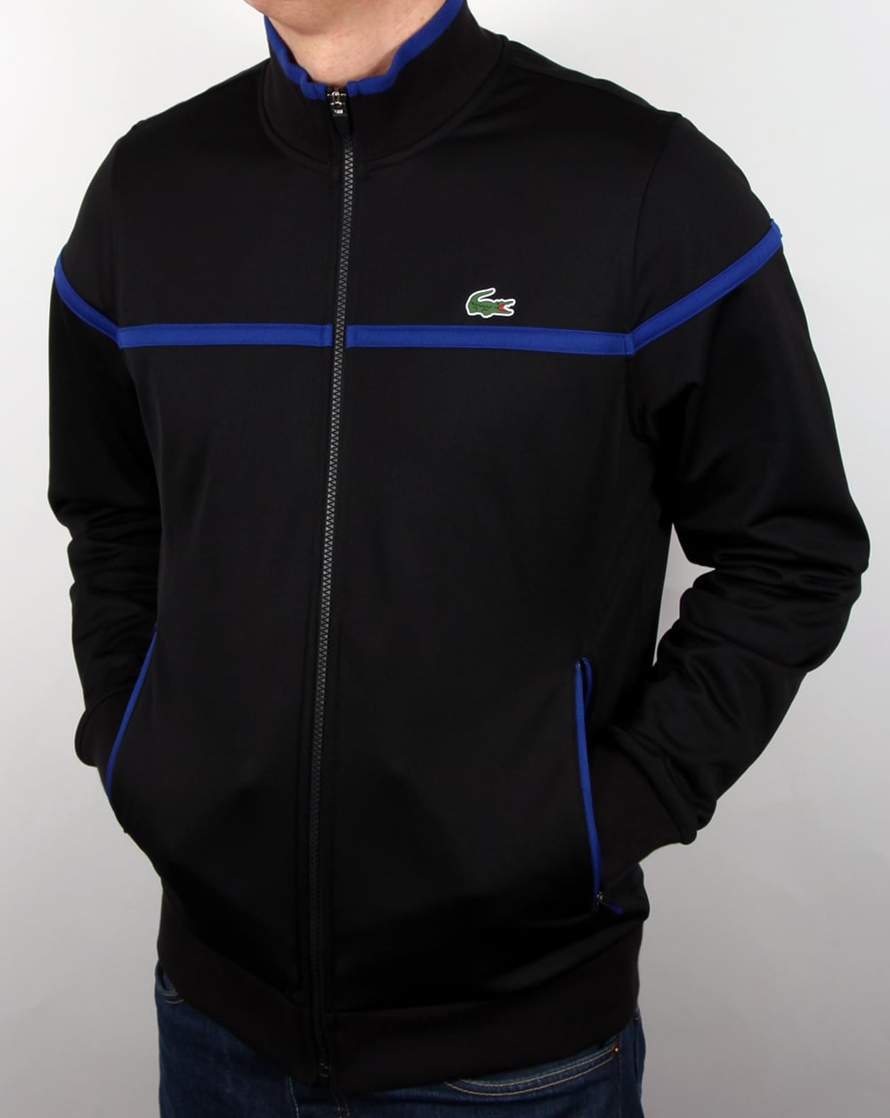 Lacoste Fine Stripe Track Top Black/french Blue
