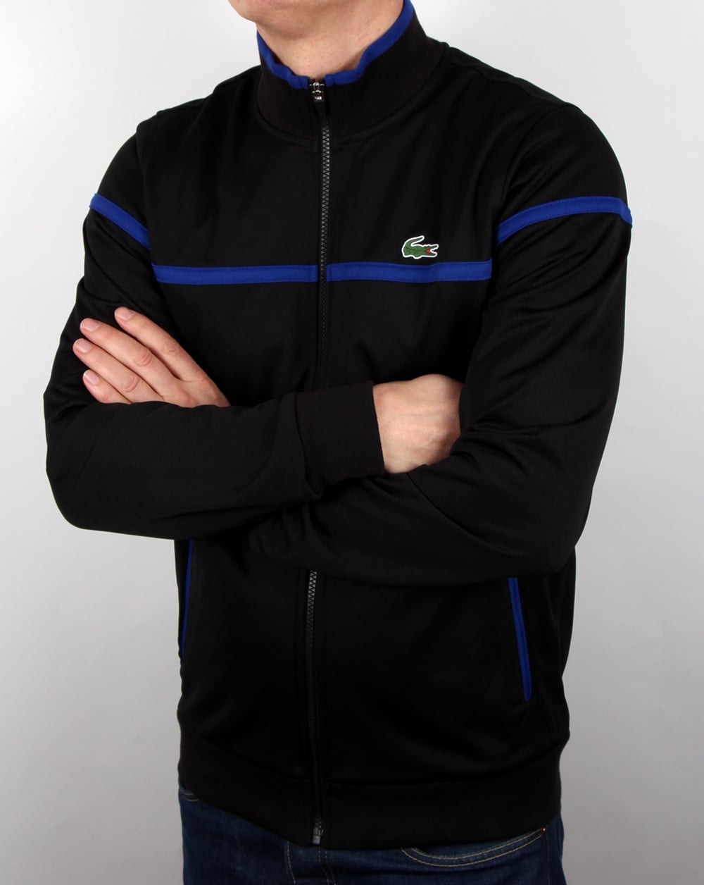 Lacoste Fine Stripe Track Top Black/french Blue