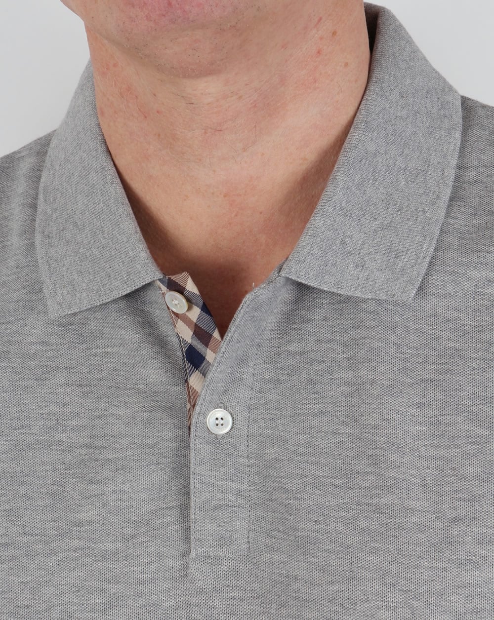 Aquascutum Hector Polo Shirt Grey Marl