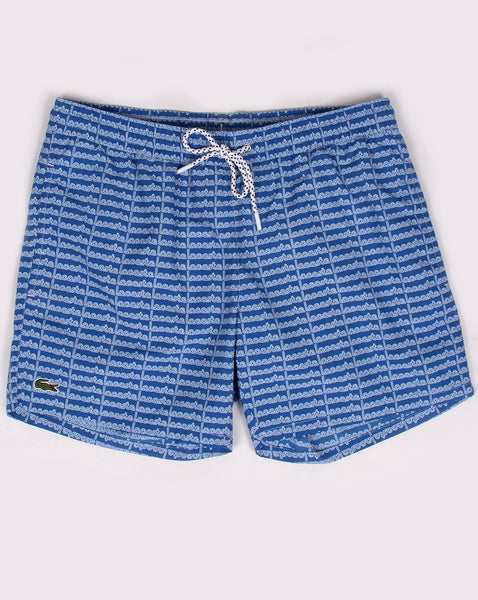Lacoste Linear Logo Swim Shorts Thermal Blue