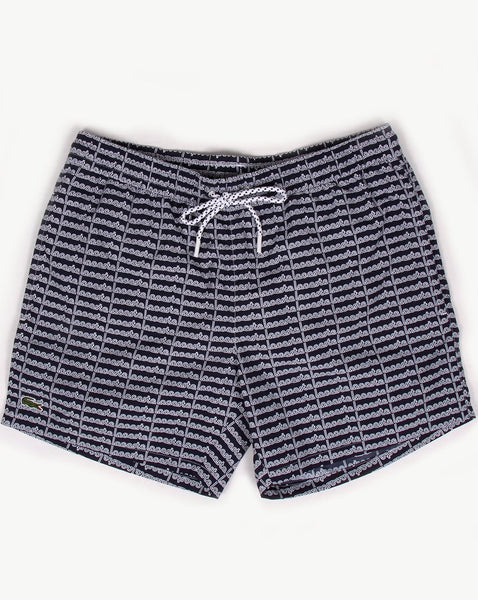 Lacoste Linear Logo Swim Shorts Navy
