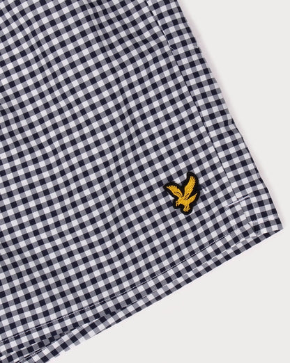 Lyle And Scott Gingham Swim Shorts Navy
