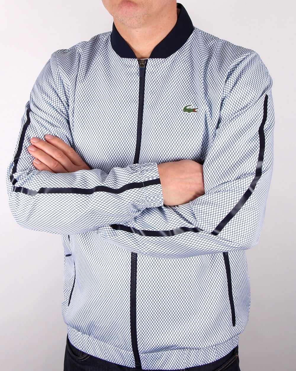 Lacoste Honeycomb Track Jacket White/Navy