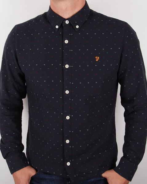 Farah Garfield Slim Fit Shirt Navy Blue