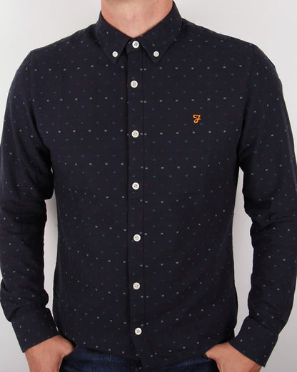Farah Garfield Slim Fit Shirt Navy Blue