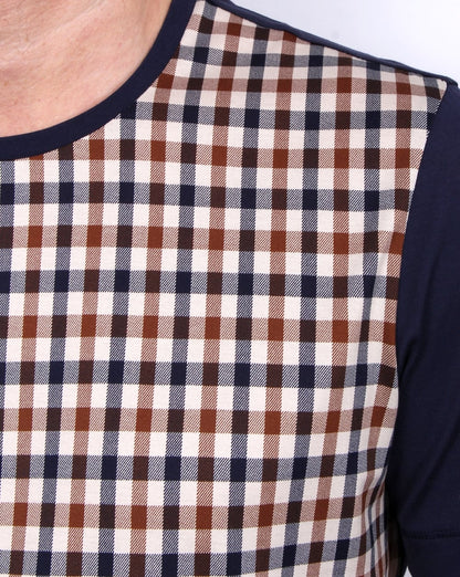Aquascutum Thornton Club Check T Shirt Vicuna