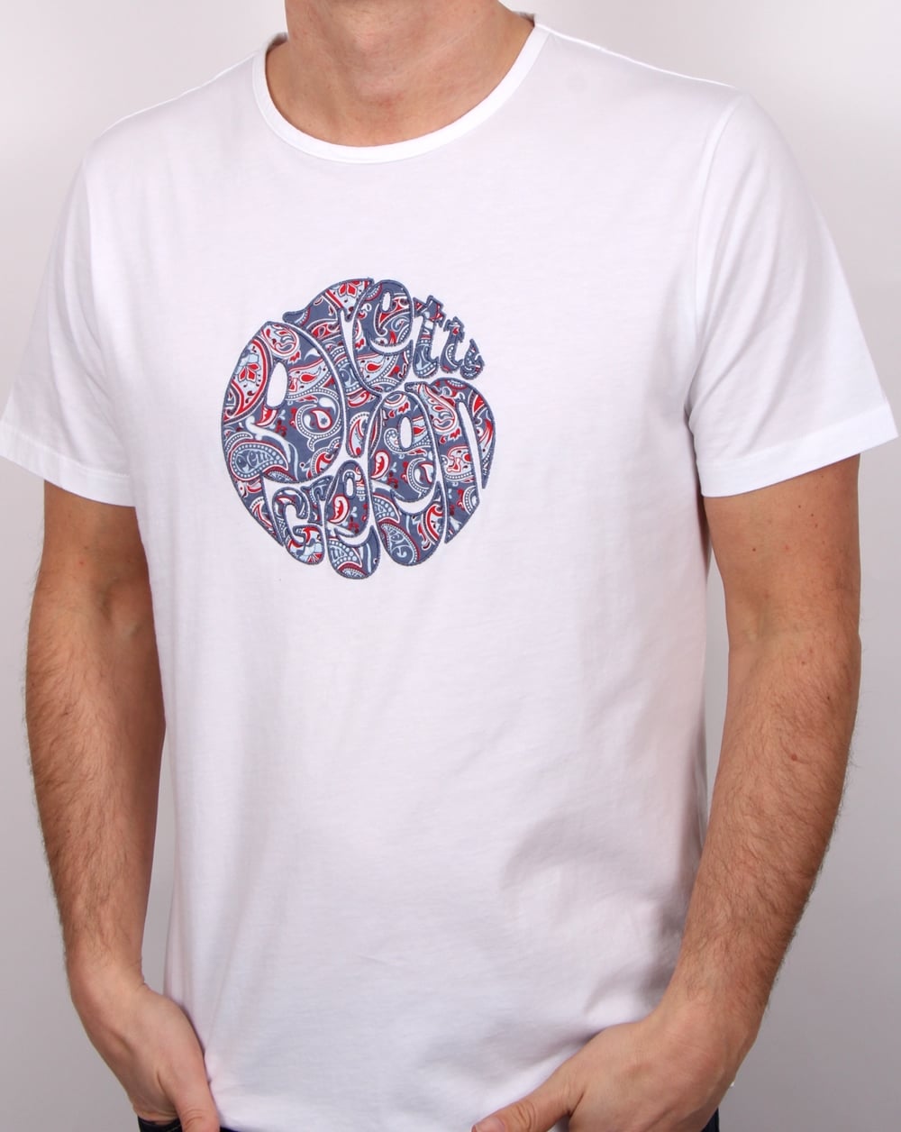 Pretty Green Camley Paisley Applique T Shirt White