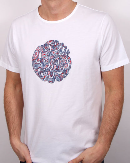 Pretty Green Camley Paisley Applique T Shirt White