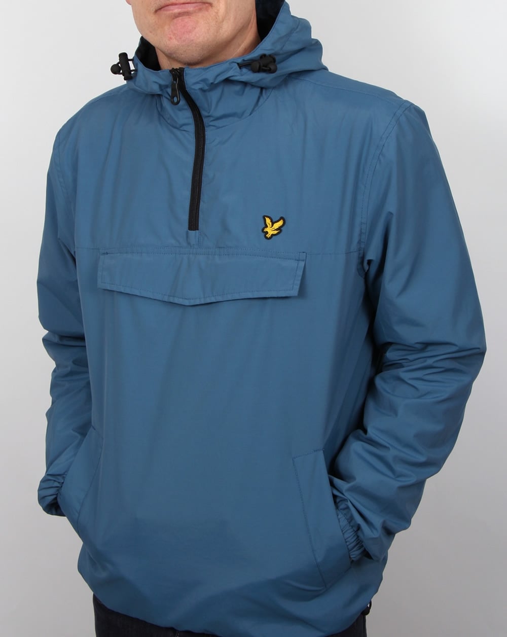 Lyle And Scott Qtr Zip Smock Jacket Light Teal