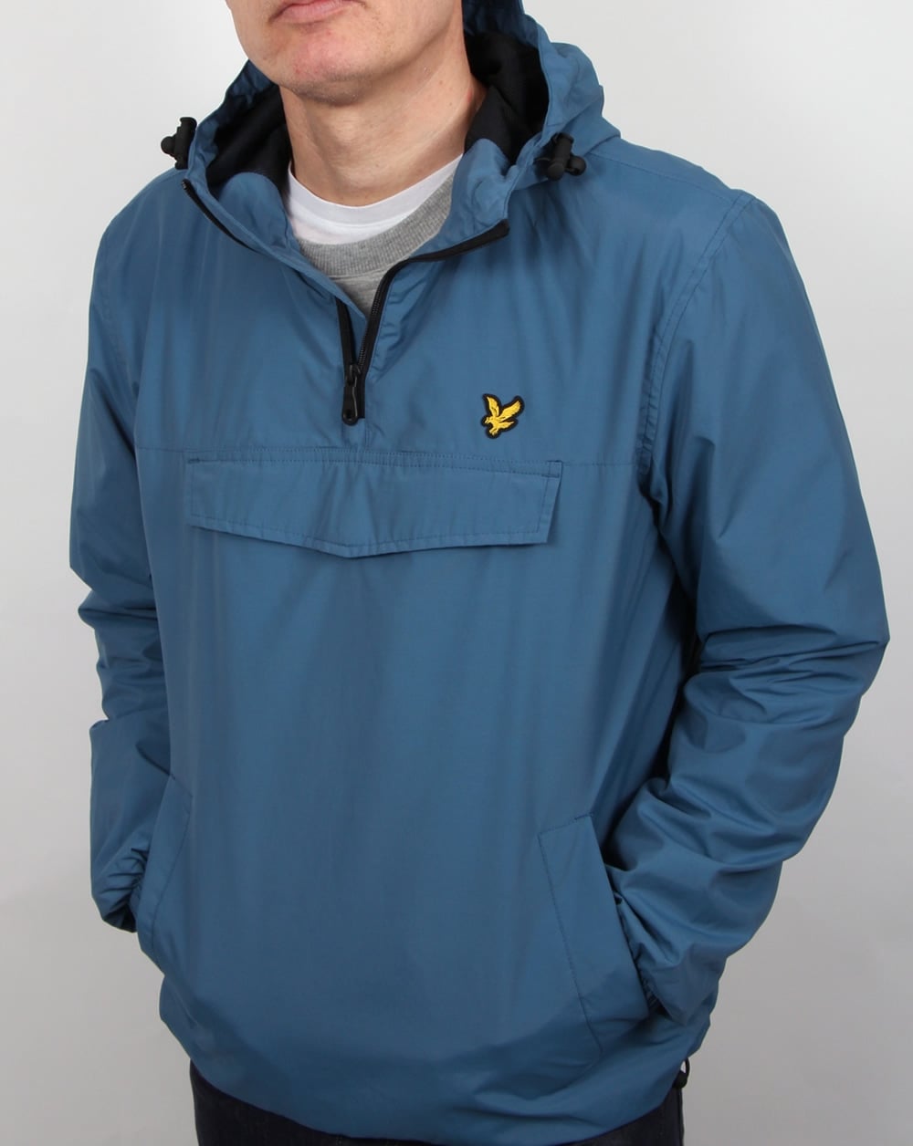 Lyle And Scott Qtr Zip Smock Jacket Light Teal