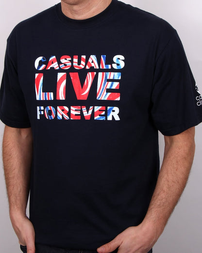 80s Casual Classics Live Forever T Shirt Navy