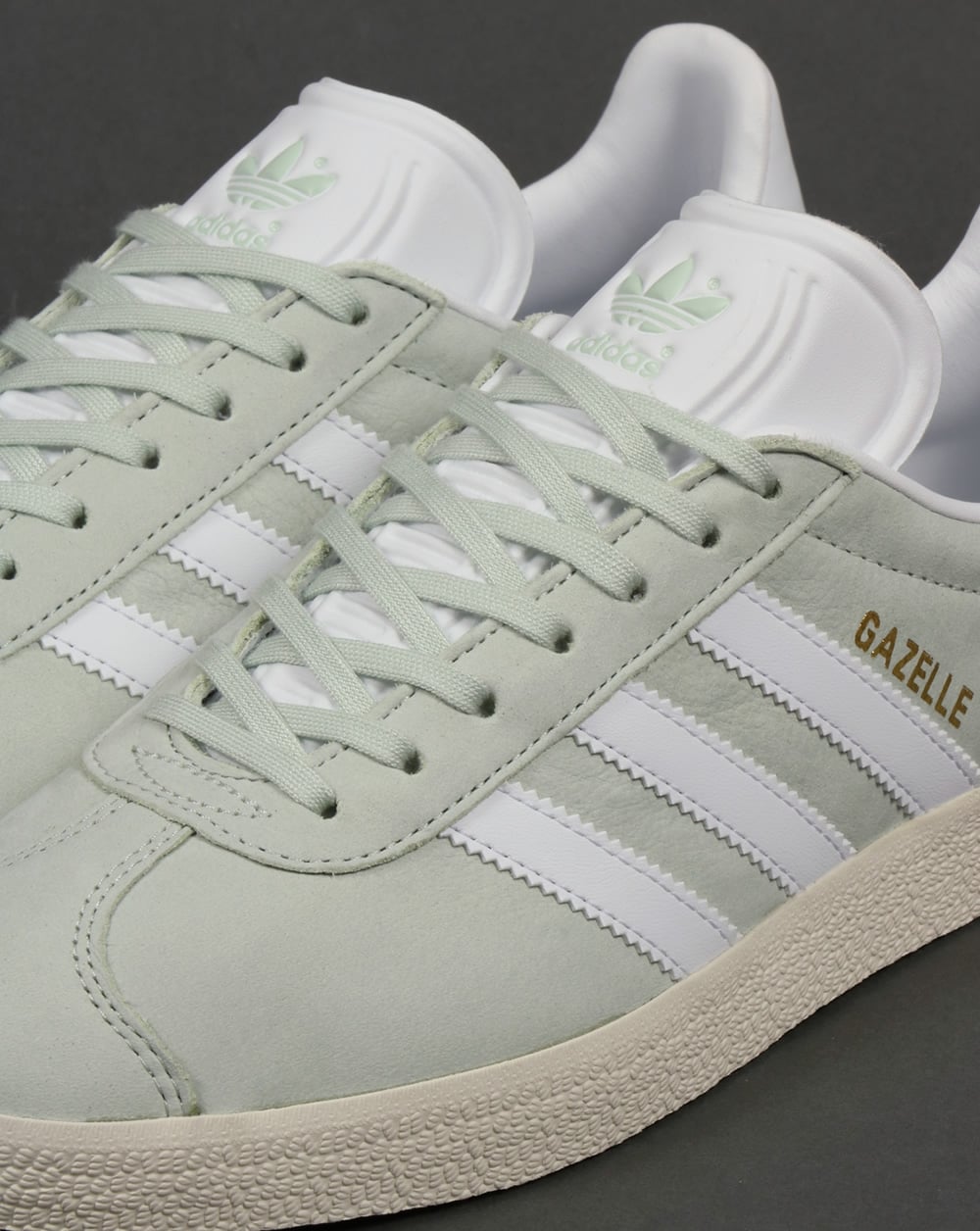 Adidas Gazelle Leather Trainers Linen Green/White
