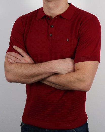 Gabicci Vintage Bennett Polo Shirt Deep Red