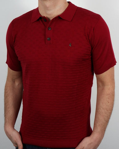 Gabicci Vintage Bennett Polo Shirt Deep Red