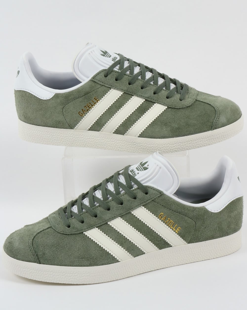 Adidas Gazelle Trainers Trace Green/Off White