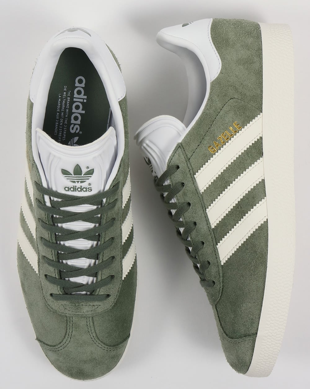 Adidas Gazelle Trainers Trace Green/Off White