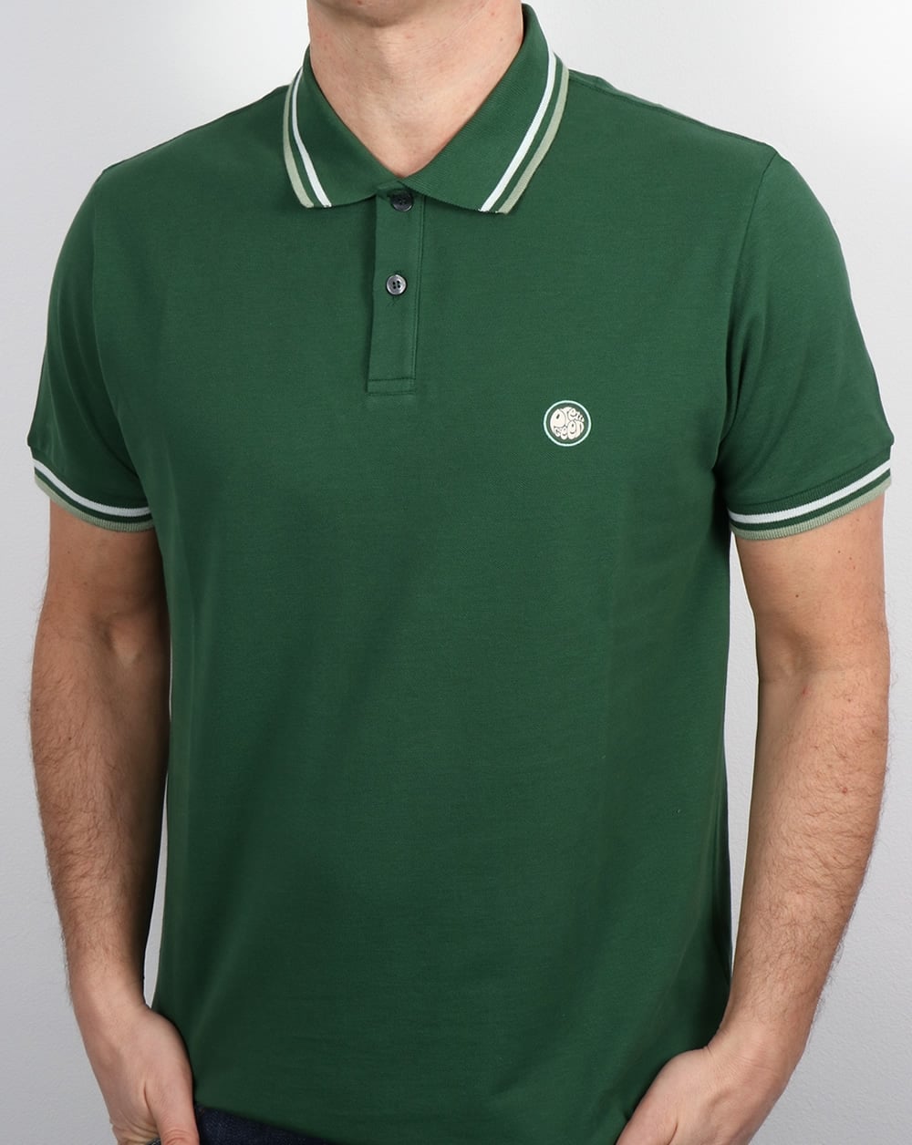 Pretty Green Tipped Polo Shirt Dark Green