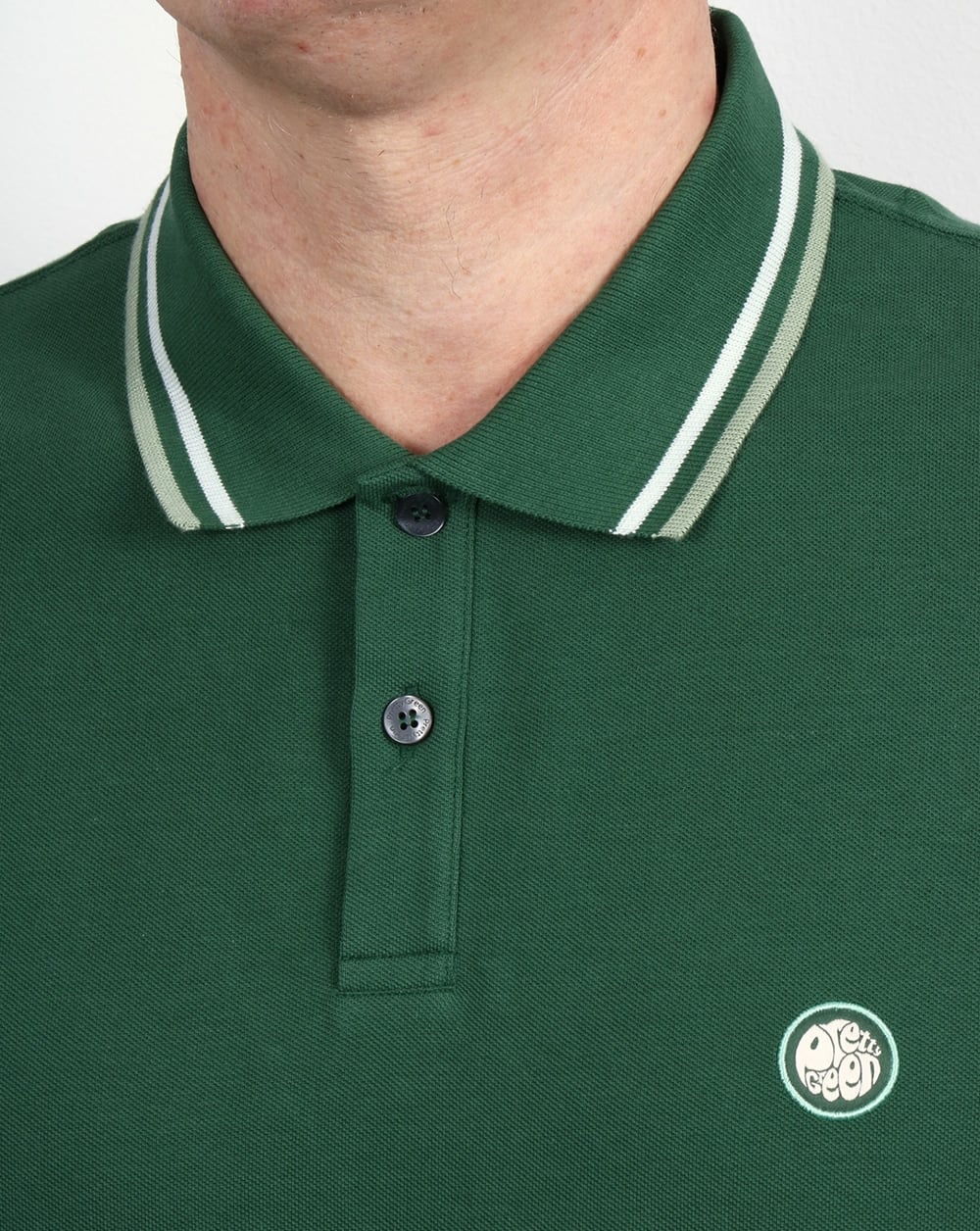 Pretty Green Tipped Polo Shirt Dark Green