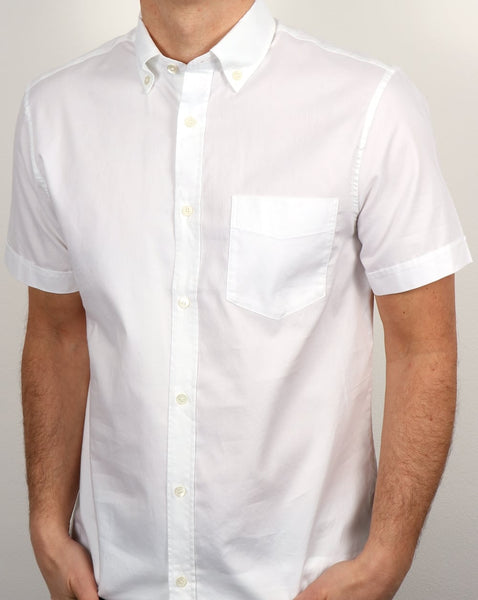 Aquascutum Ashford Oxford Ss Shirt White