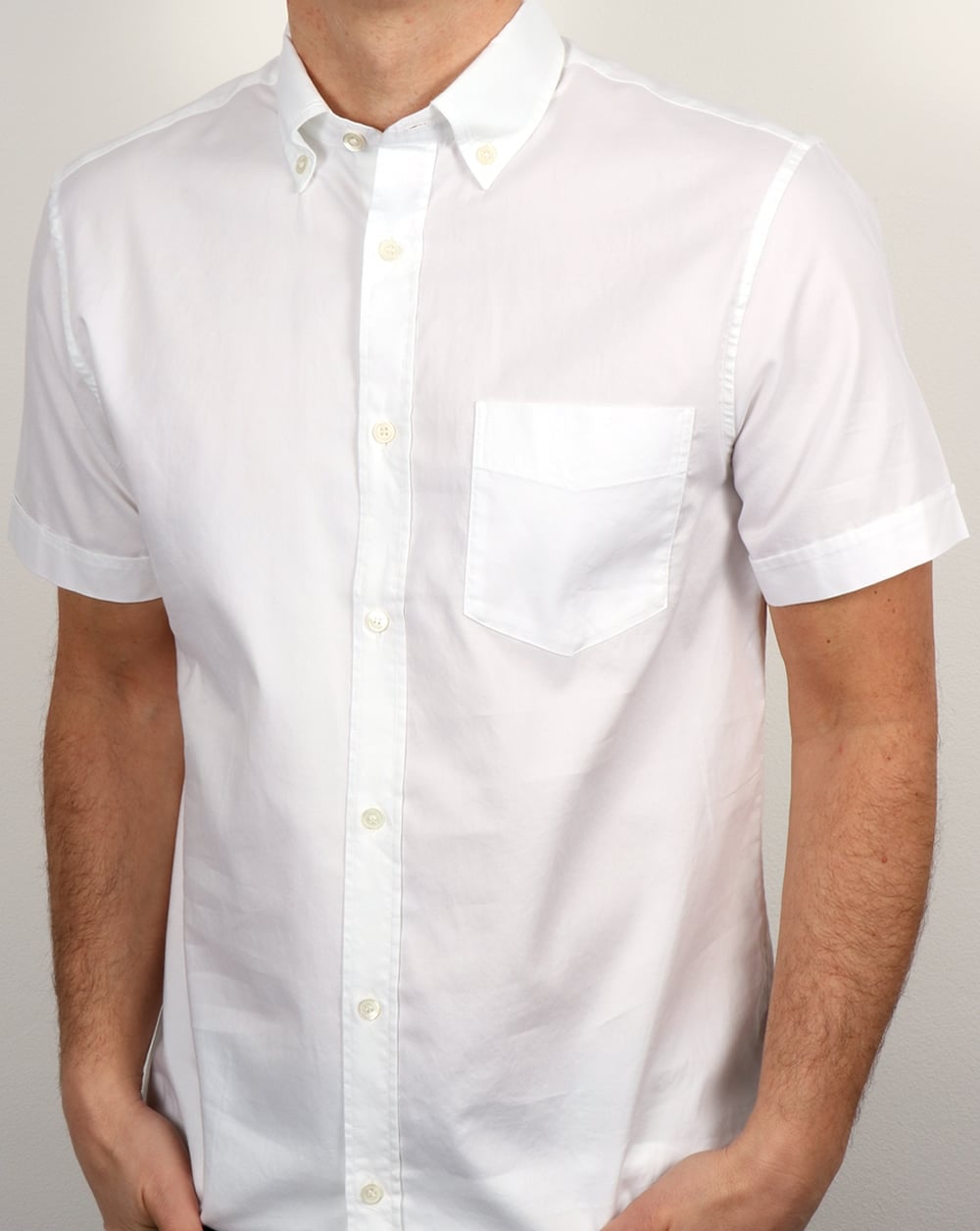 Aquascutum Ashford Oxford Ss Shirt White